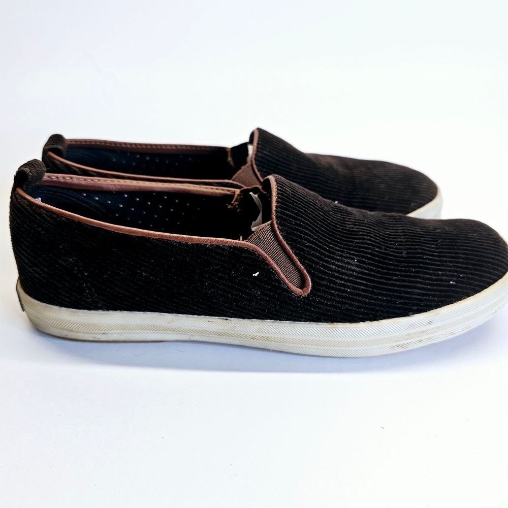 Kate Spade Slip On Sneakers Womens 7.5 Brown Corduroy Designer Casualwear Shoes
